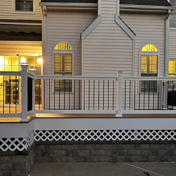 Restored wooden deck with a smooth finish and fresh stain
