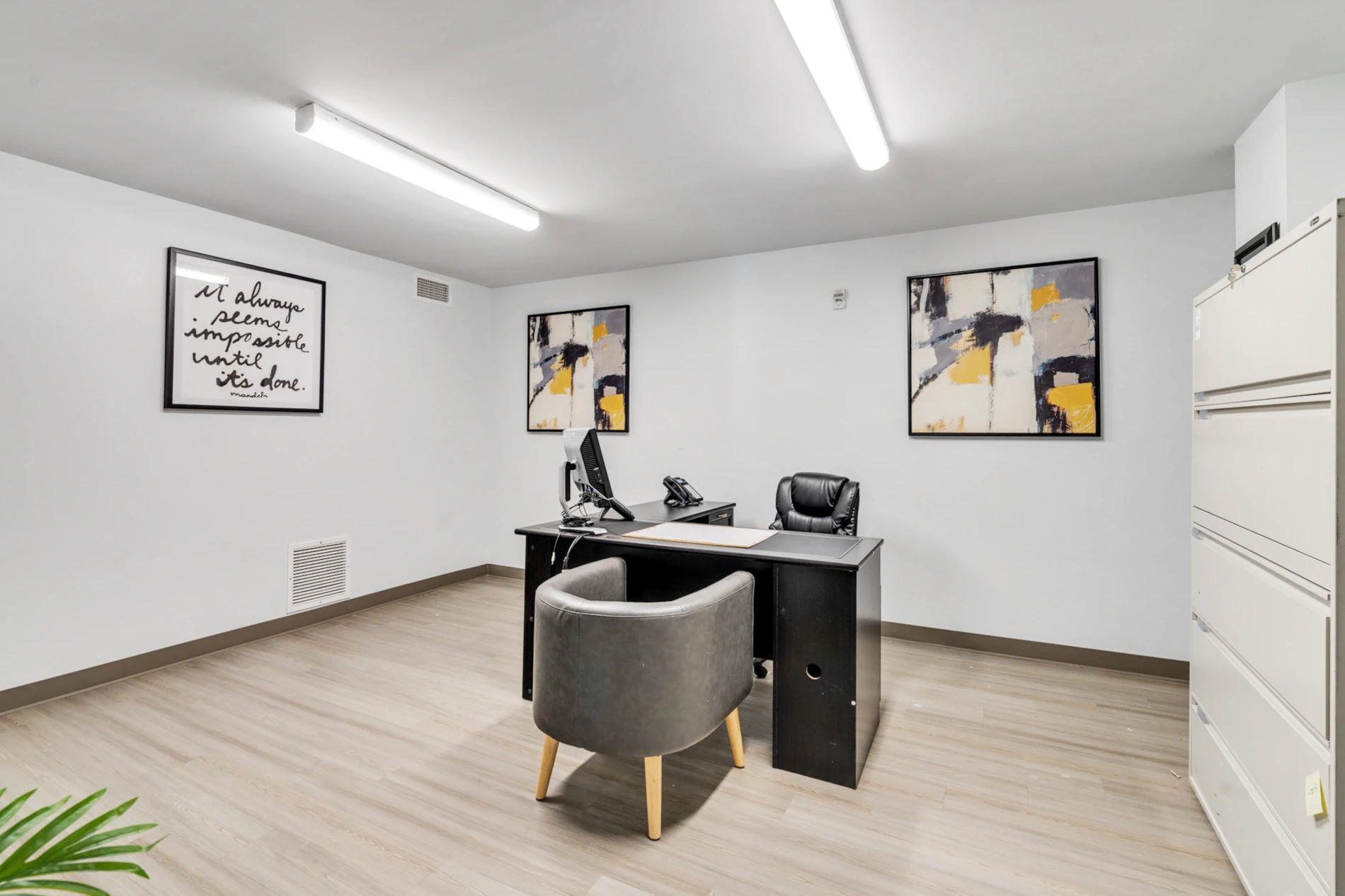 Well designed workspace. 